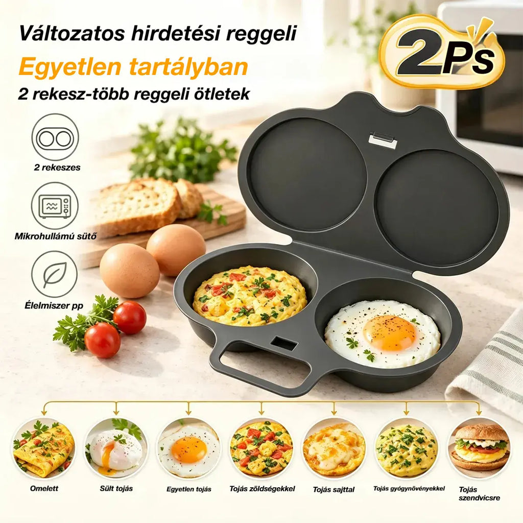 🎁2 darab 7900  Ft💥Mikrohullámú tojásfőző: dupla üregű, tapadásmentes és könnyen tisztítható.🏠