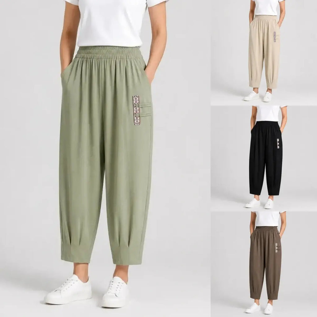 🔥【Korlátozott ideig féláron】【M–4XL】 👖 Könnyű és légáteresztő nyári pamut-lenvászon nadrág - modern, lezser, bokáig érő nadrág