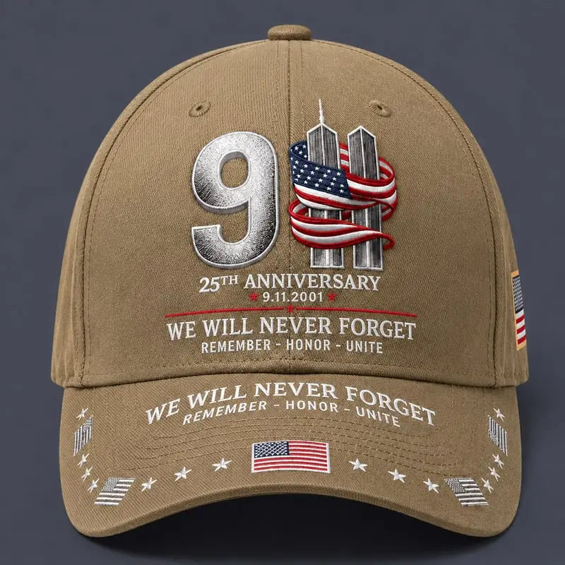 🧢9/11-es évfordulós emlék-baseballsapka: Soha ne felejtsük el – Uniszex, hazafias emléksapka 🧢