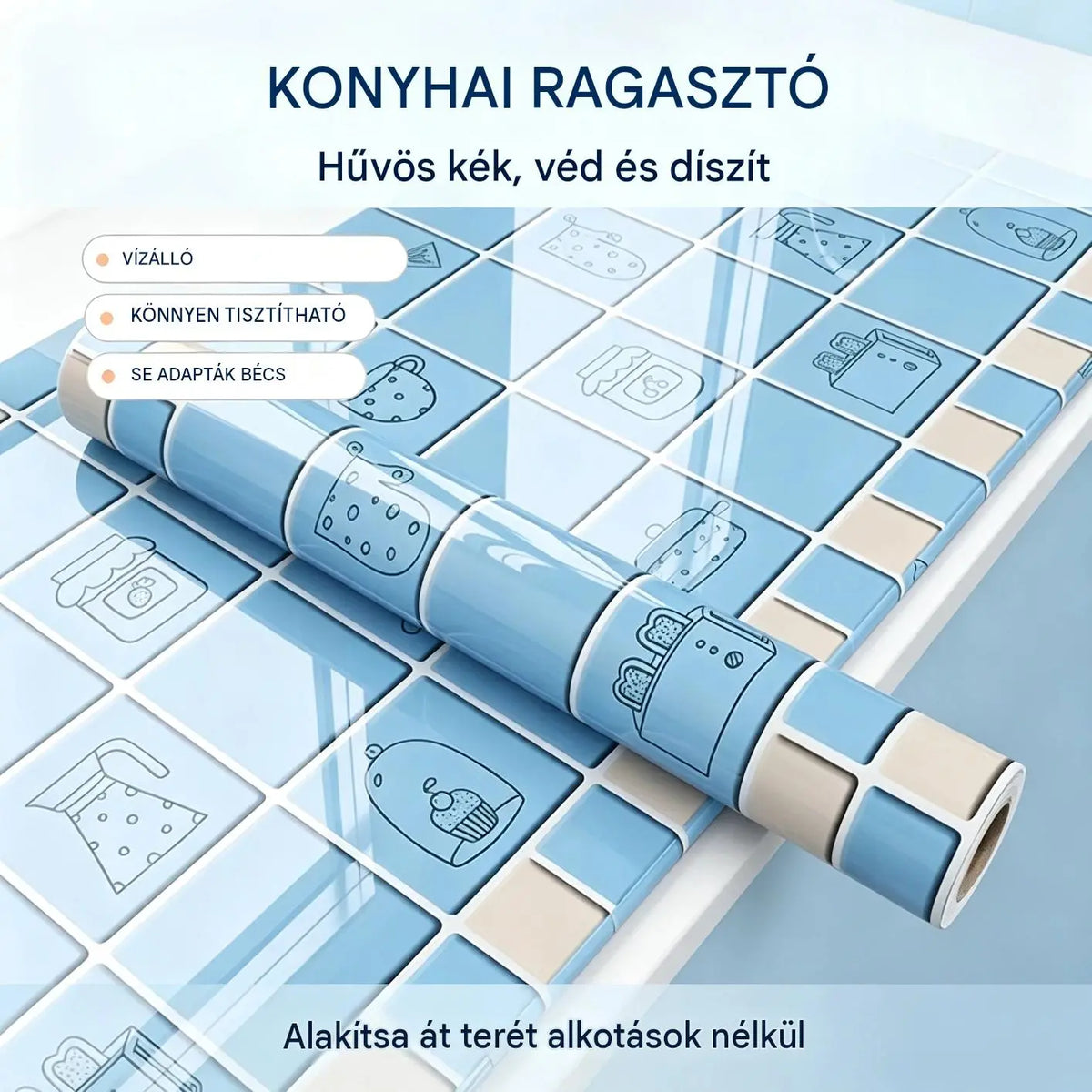 🔥【50% kedvezmény korlátozott ideig】Olajálló matricák konyhába, vízálló öntapadós tapéta, konyhapultvédő.