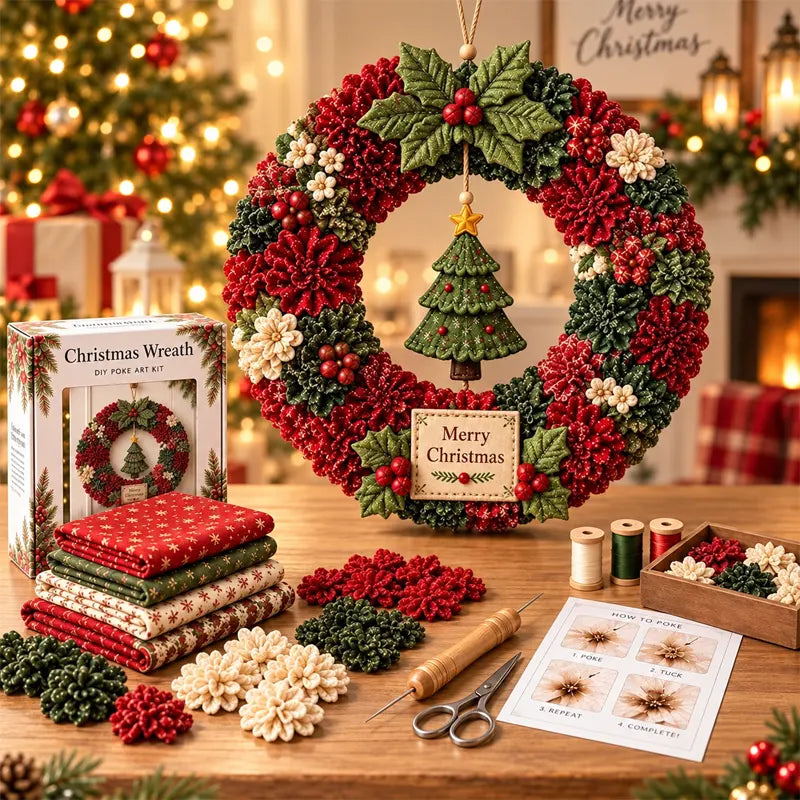 ⏰ UTOLSÓ NAP! 50% KEDVEZMÉNY ✨ Készíts olyan karácsonyi koszorút, amelyet büszkén kiteszel majd 🎄❤️ Kreatív készlet (3D-s textilbetűzéses technika) útmutatóval és leírással.