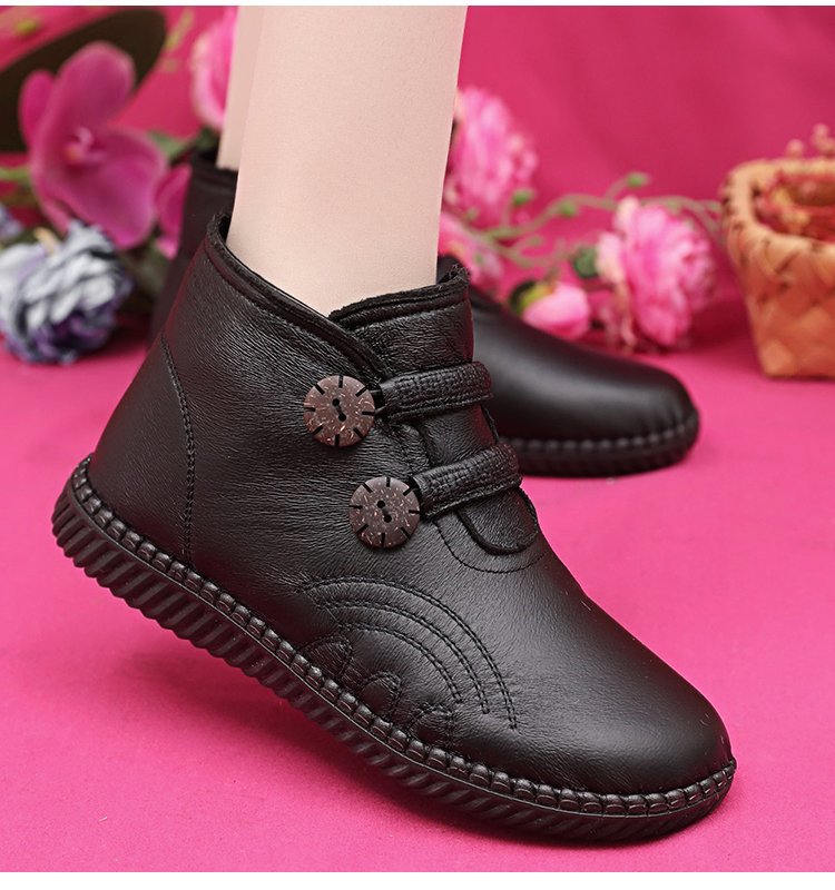 🔥🔥👢【50% KEDVEZMÉNY！！！！】💥【35-40】Női bőr, pamut, csúszásmentes, kézzel készített cipők őszre és télre