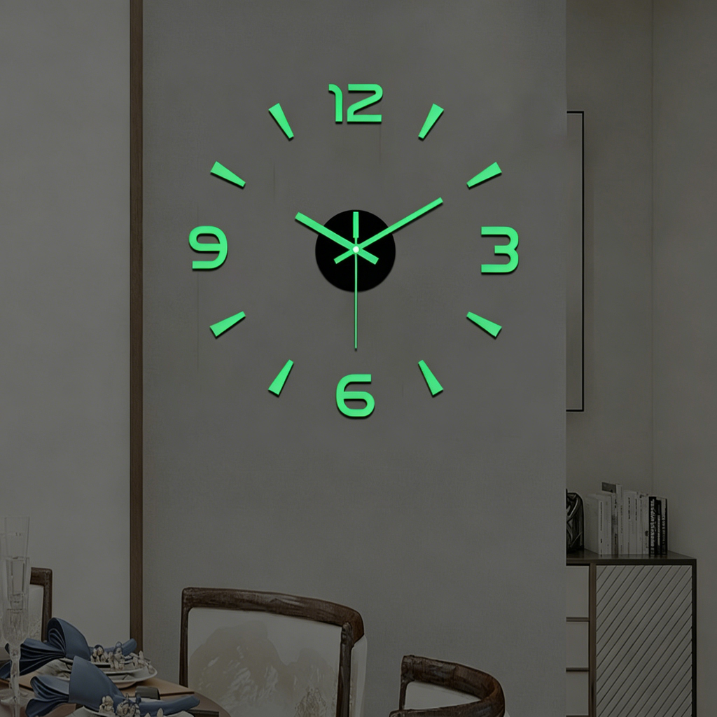 【30% kedvezmény】🕑✨ 3D háttérvilágítású akril falióra – Fúrás nélkül rögzíthető (otthoni összeszerelést igényel)