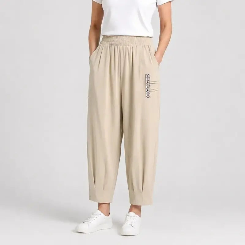 🔥【Korlátozott ideig féláron】【M–4XL】 👖 Könnyű és légáteresztő nyári pamut-lenvászon nadrág - modern, lezser, bokáig érő nadrág