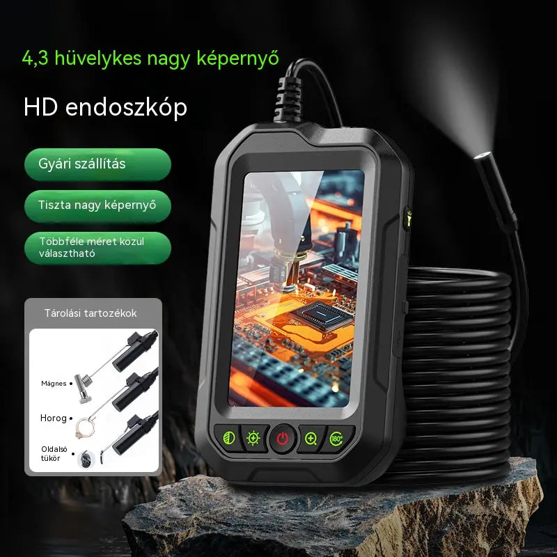 🔍 Korlátozott ideig tartó ajánlat: 50% kedvezmény! ✨ Hordozható HD 1080p endoszkópkamera 4,3 hüvelykes kijelzővel – Vízálló (IP67), precíziós vizsgálat, hosszú üzemidejű akkumulátor ✨