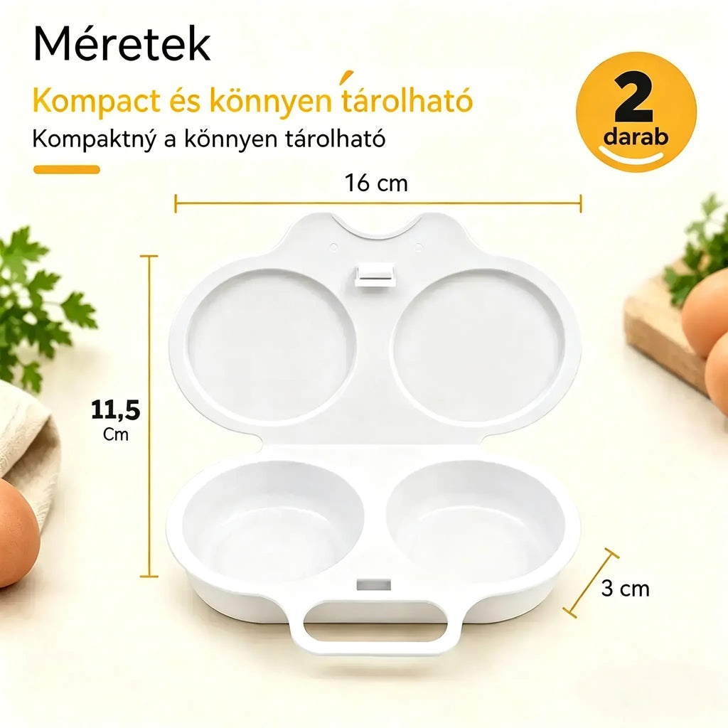 🎁Dva len za 7800 HUF💥 Mikrovlnný varič vajec: Model s dvoma vajíčkami, nepriľnavý dizajn, jednoduché čistenie. 🏠