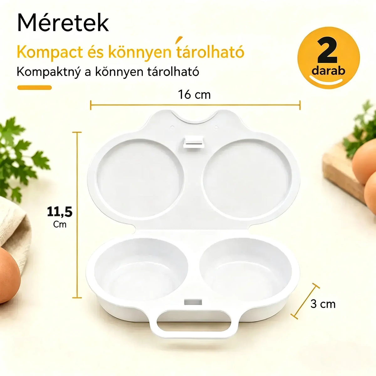 🎁Dva len za 7800 HUF💥 Mikrovlnný varič vajec: Model s dvoma vajíčkami, nepriľnavý dizajn, jednoduché čistenie. 🏠