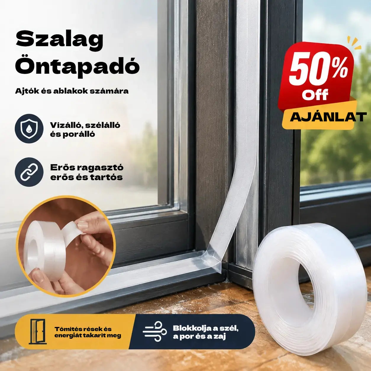 🔥【50% kedvezmény korlátozott ideig】🚪 PVC ajtó alsó tömítőszalag – Por- és huzatálló
