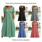 🔥🔥【50% KEDVEZMÉNY】👗【S-3XL】Tiszta színű, középhosszú, lezser ruha