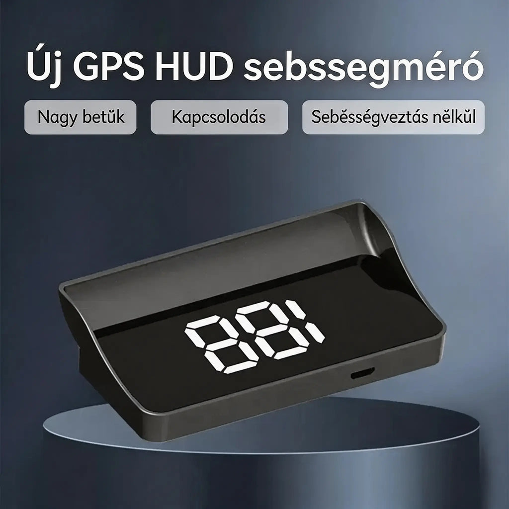 【Svájci katonai minőségű GPS navigációs "jegyelkerülő kütyü"】 Új GPS sebesség- és fordulatszámmérő (HUD/Head-Up kijelzővel) 【USB port】