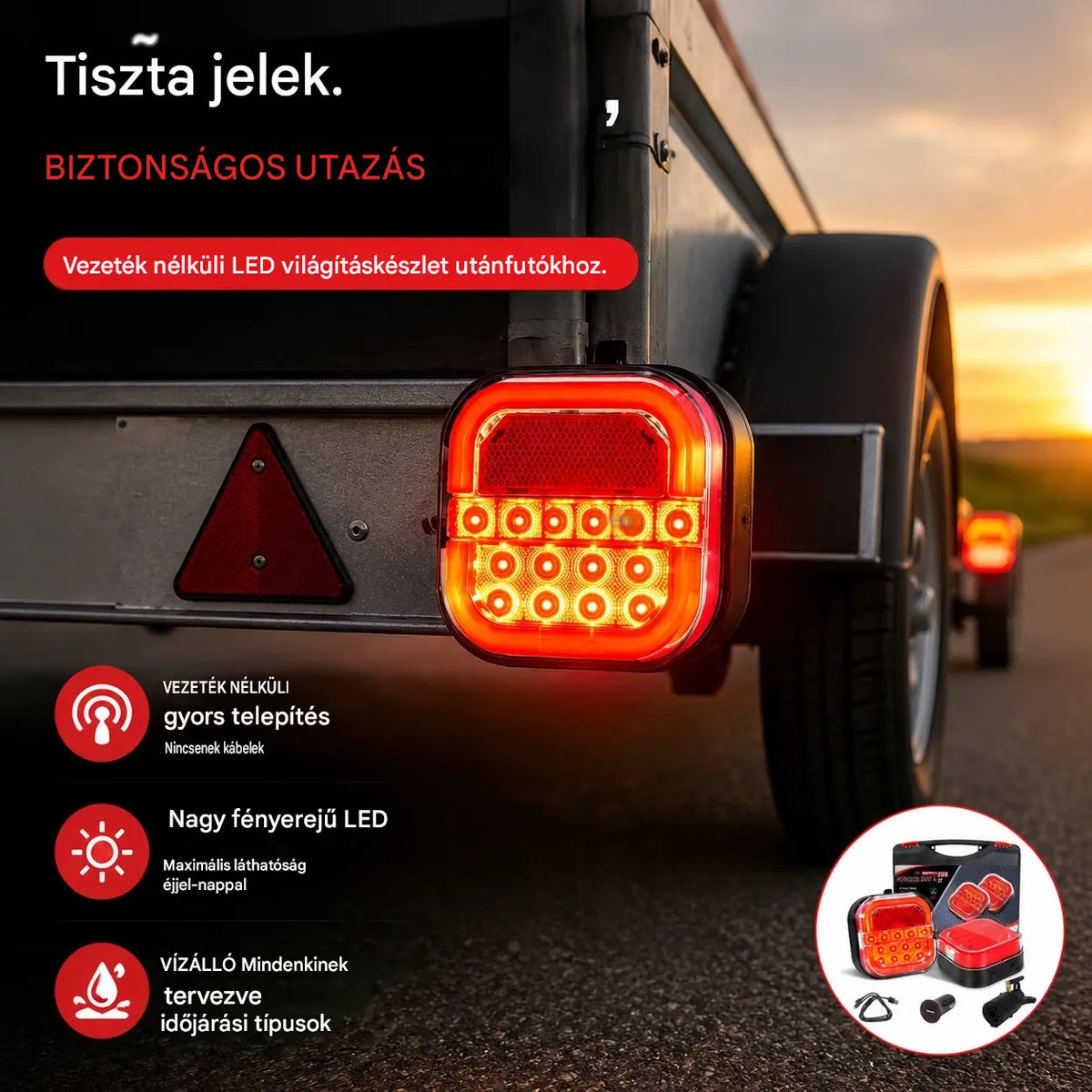 【Második termék féláron, korlátozott ideig】🚦 Luces LED para remolque de coche