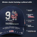 🧢9/11-es évfordulós emlék-baseballsapka: Soha ne felejtsük el – Uniszex, hazafias emléksapka 🧢