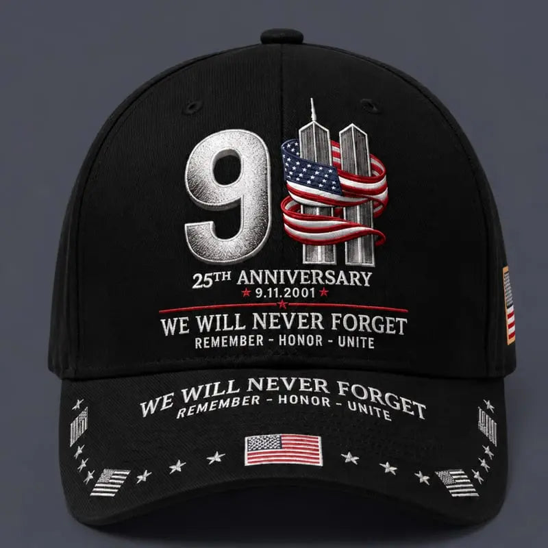 🧢9/11-es évfordulós emlék-baseballsapka: Soha ne felejtsük el – Uniszex, hazafias emléksapka 🧢