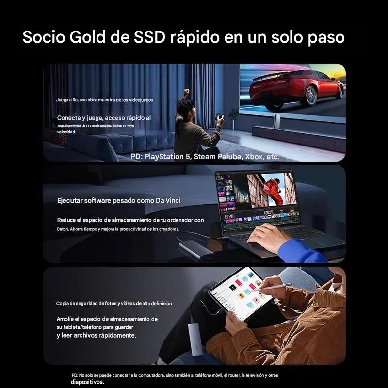 📣【Kis külső SSD】💫Nagy átviteli sebesség, kompakt kialakítás, könnyű, ütésálló, stabil