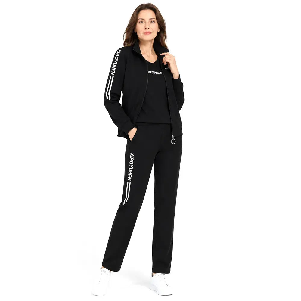 🌸 Elegancia és teljes kényelem! Elegáns, háromrészes női szabadidőruha (cipzáros felső + alsó felsőrész + nadrág / Méretek: M–6XL)! ✨