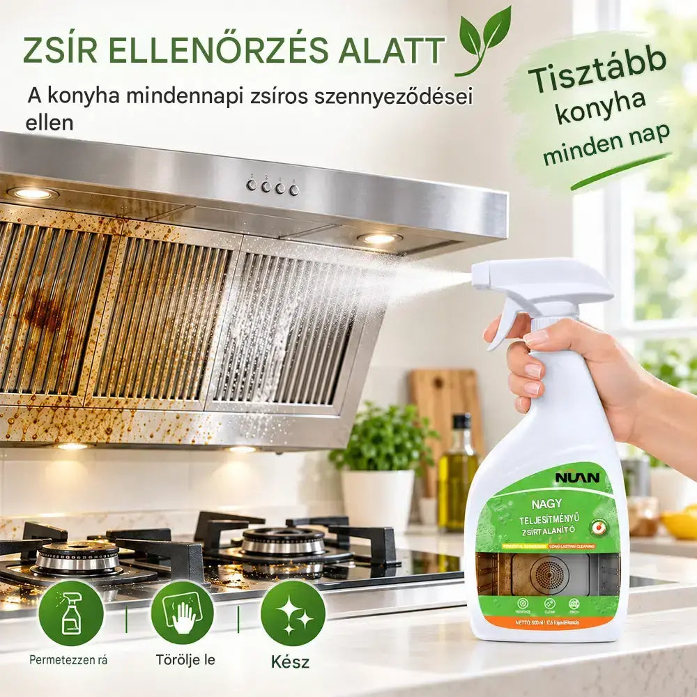 🔥[Korlátozott ideig érvényes féláras ajánlat] Zsíroldó: Csak fújja rá és használja – automatikusan feloldja a zsírt, nincs szükség megerőltető súrolásra.