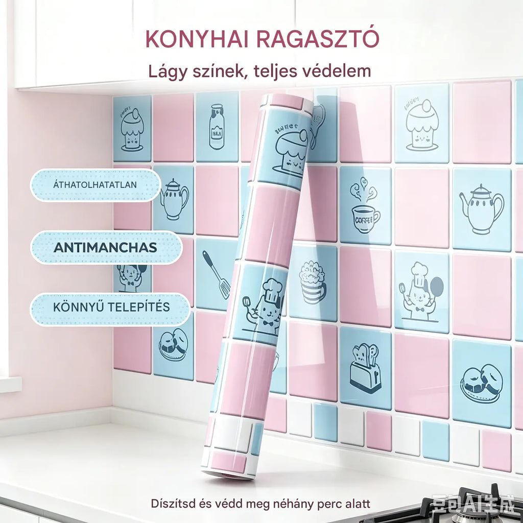 🔥【50% kedvezmény korlátozott ideig】Olajálló matricák konyhába, vízálló öntapadós tapéta, konyhapultvédő.