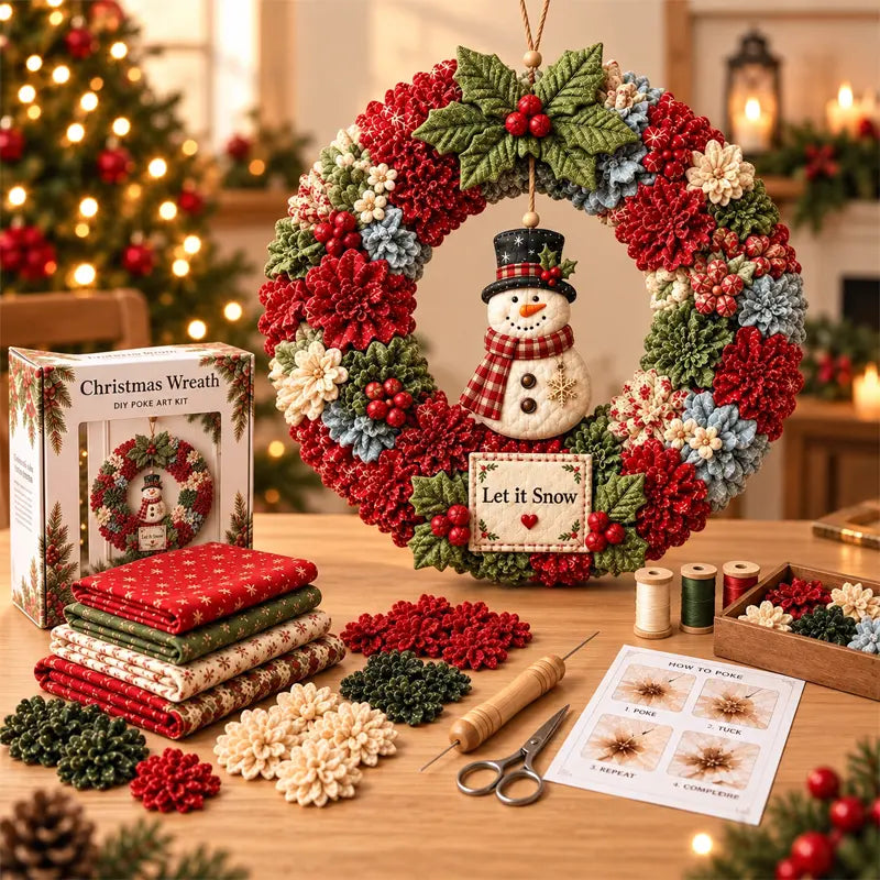 ⏰ UTOLSÓ NAP! 50% KEDVEZMÉNY ✨ Készíts olyan karácsonyi koszorút, amelyet büszkén kiteszel majd 🎄❤️ Kreatív készlet (3D-s textilbetűzéses technika) útmutatóval és leírással.