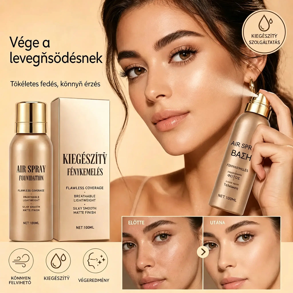 💄 Spray alapozó – Hibátlan, teljes fedés; víz- és izzadságálló. Nem tömíti el a pórusokat és nem ül meg a ráncokban; azonnal természetes, ragyogó és tartós megjelenést biztosít! 💋💖