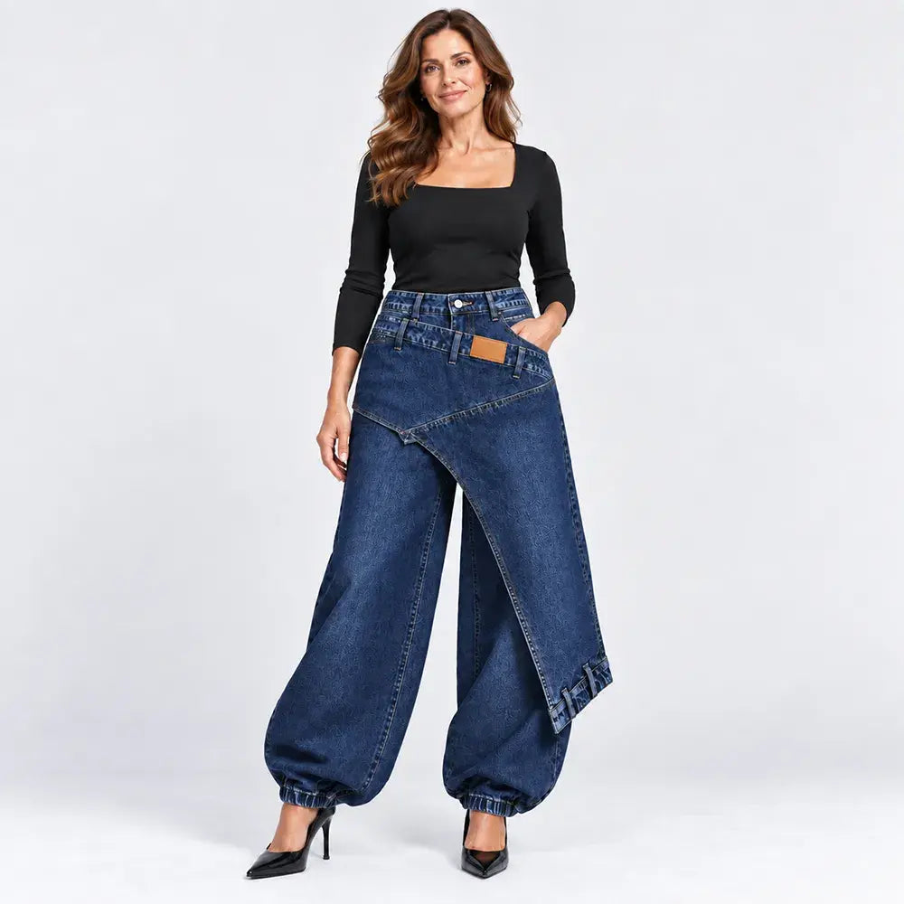 🔥【50% kedvezmény】👖【XS-3XL】Stílusos és kényelmes, bő szárú farmer ✨💞