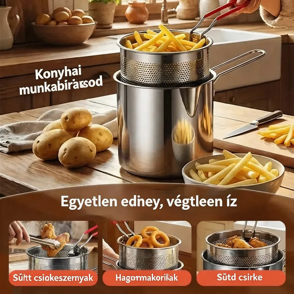 🔥A különleges ajánlat utolsó napja, spórolj 50%-ot!🎁 Multifunkcionális 304 rozsdamentes acél fritőz