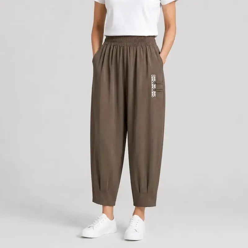 🔥【Korlátozott ideig féláron】【M–4XL】 👖 Könnyű és légáteresztő nyári pamut-lenvászon nadrág - modern, lezser, bokáig érő nadrág