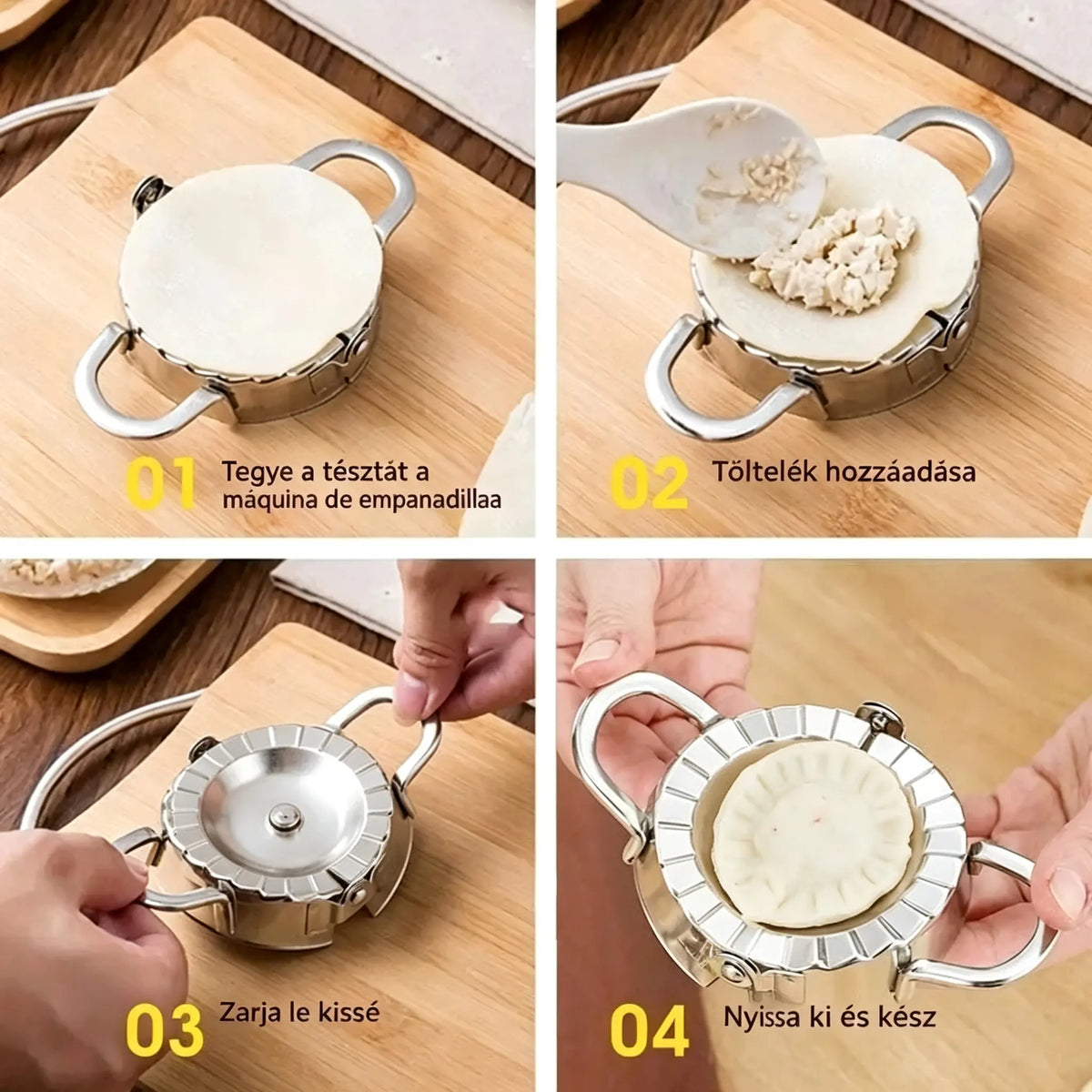 🥟8,5 cm-es szaggató + 8,5 cm-es gombócformázó✨ Tökéletes végeredményű házi gombócok percek alatt!✨ Élelmiszer-ipari minőségű rozsdamentes acél