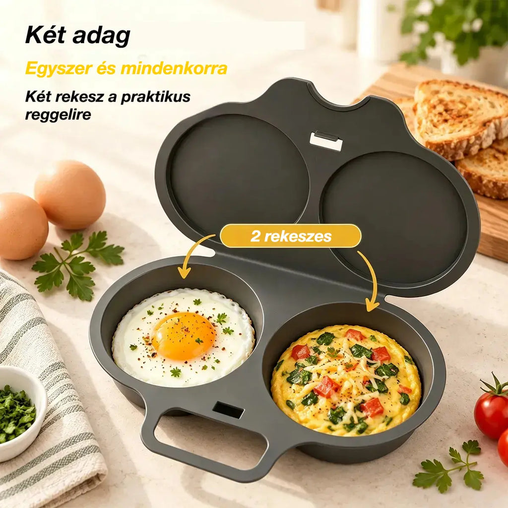 🎁2 darab 7900  Ft💥Mikrohullámú tojásfőző: dupla üregű, tapadásmentes és könnyen tisztítható.🏠