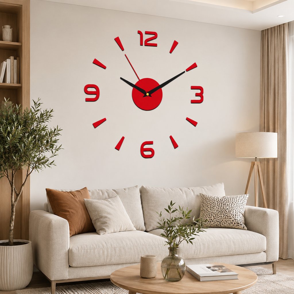 【30% kedvezmény】🕑✨ 3D háttérvilágítású akril falióra – Fúrás nélkül rögzíthető (otthoni összeszerelést igényel)