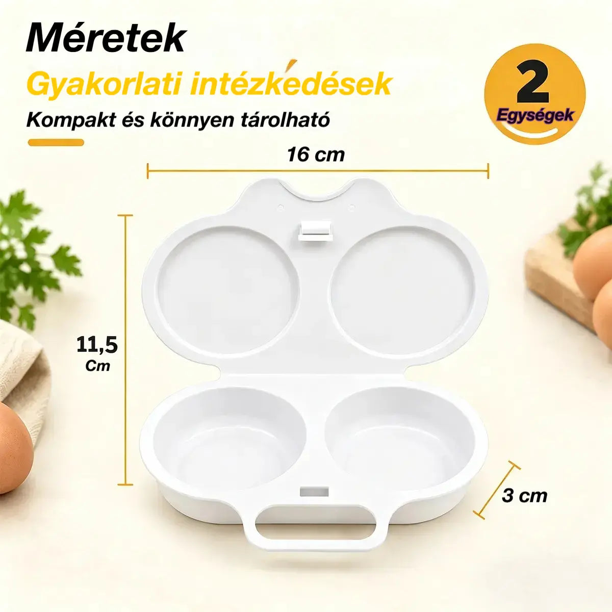 🎁2 darab 7900  Ft💥Mikrohullámú tojásfőző: dupla üregű, tapadásmentes és könnyen tisztítható.🏠